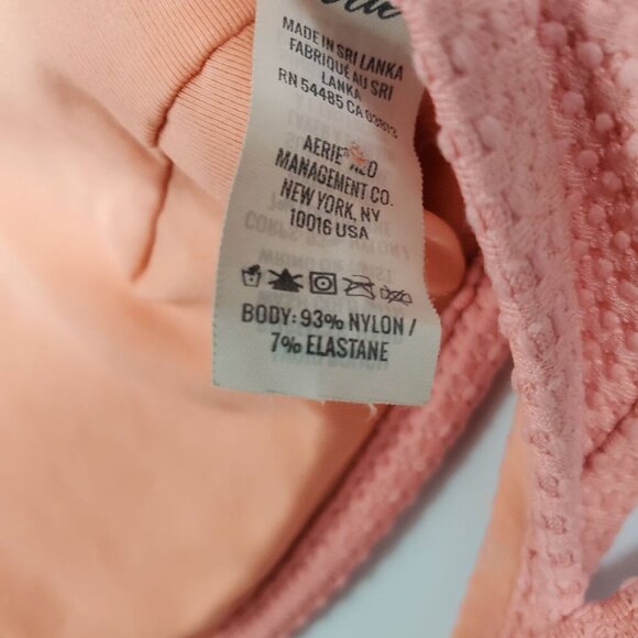 Aerie Women's‎ Light Coral Textured Scalloped Edge Bandeau Bikini Top Size S - Picture 5 of 6